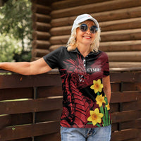 Wales Cymru Am Byth Women Polo Shirt Dragon & Daffodil - Wonder Print Shop