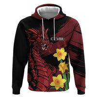Wales Cymru Am Byth Zip Hoodie Dragon & Daffodil - Wonder Print Shop