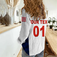 (Custom Personalised) United States National Cricket Women Casual Shirt Team USA Cricket White LT8 - Wonder Print Shop