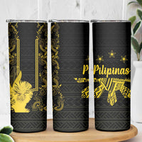 Philippines Eagle Barong Skinny Tumbler Filipino Eight Rayed Gold Sun - Wonder Print Shop