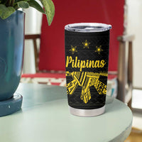 Philippines Eagle Barong Tumbler Cup Filipino Eight Rayed Gold Sun - Wonder Print Shop