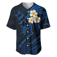 Hawaii Baseball Jersey Niihau Islands Polynesian Sunset Plumeria Blue Vibe LT9 - Wonder Print Shop