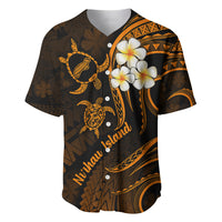 Hawaii Baseball Jersey Niihau Islands Polynesian Sunset Plumeria Gold Vibe LT9 - Wonder Print Shop