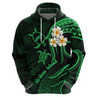 Hawaii Hoodie Niihau Islands Polynesian Sunset Plumeria Green Vibe - Wonder Print Shop