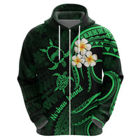 Hawaii Hoodie Niihau Islands Polynesian Sunset Plumeria Green Vibe - Wonder Print Shop