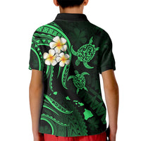 Hawaii Kid Polo Shirt Niihau Islands Polynesian Sunset Plumeria Green Vibe - Wonder Print Shop