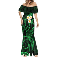 Hawaii Mermaid Dress Niihau Islands Polynesian Sunset Plumeria Green Vibe - Wonder Print Shop