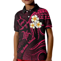 Hawaii Kid Polo Shirt Niihau Islands Polynesian Sunset Plumeria Pink Vibe - Wonder Print Shop