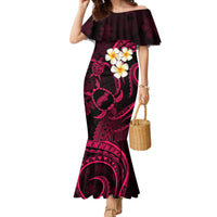 Hawaii Mermaid Dress Niihau Islands Polynesian Sunset Plumeria Pink Vibe - Wonder Print Shop