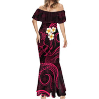 Hawaii Mermaid Dress Niihau Islands Polynesian Sunset Plumeria Pink Vibe - Wonder Print Shop