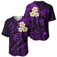 Polynesian Hawaii Baseball Jersey Niihau Islands with Pacific Plumeria Purple Vibe LT9 - Wonder Print Shop