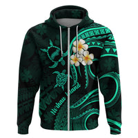 Polynesian Hawaii Hoodie Niihau Islands with Pacific Plumeria Turquoise Vibe - Wonder Print Shop