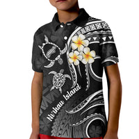 Polynesian Hawaii Kid Polo Shirt Niihau Islands with Pacific Plumeria White Vibe - Wonder Print Shop