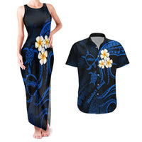 Hawaii Couples Matching Tank Maxi Dress And Hawaiian Shirt Molokai Islands Polynesian Sunset Plumeria Blue Vibe LT9 - Wonder Print Shop