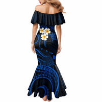 Hawaii Mermaid Dress Molokai Islands Polynesian Sunset Plumeria Blue Vibe - Wonder Print Shop