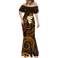 Hawaii Mermaid Dress Molokai Islands Polynesian Sunset Plumeria Gold Vibe - Wonder Print Shop