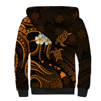 Hawaii Sherpa Hoodie Molokai Islands Polynesian Sunset Plumeria Gold Vibe - Wonder Print Shop