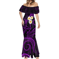 Polynesian Hawaii Mermaid Dress Molokai Islands with Pacific Plumeria Purple Vibe - Wonder Print Shop
