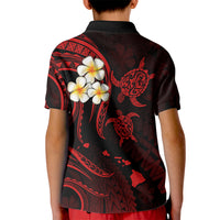 Polynesian Hawaii Kid Polo Shirt Molokai Islands with Pacific Plumeria Red Vibe - Wonder Print Shop