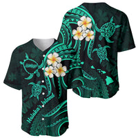 Polynesian Hawaii Baseball Jersey Molokai Islands with Pacific Plumeria Turquoise Vibe LT9 - Wonder Print Shop