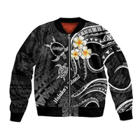 Polynesian Hawaii Sleeve Zip Bomber Jacket Molokai Islands with Pacific Plumeria White Vibe - Wonder Print Shop