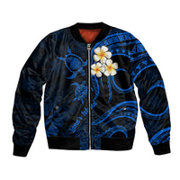 Hawaii Bomber Jacket Lanai Islands Polynesian Sunset Plumeria Blue Vibe LT9 - Wonder Print Shop