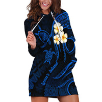 Hawaii Hoodie Dress Lanai Islands Polynesian Sunset Plumeria Blue Vibe - Wonder Print Shop
