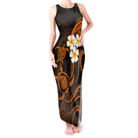 Hawaii Tank Maxi Dress Lanai Islands Polynesian Sunset Plumeria Gold Vibe - Wonder Print Shop