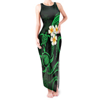 Hawaii Tank Maxi Dress Lanai Islands Polynesian Sunset Plumeria Green Vibe - Wonder Print Shop