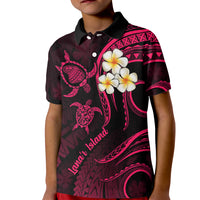 Hawaii Kid Polo Shirt Lanai Islands Polynesian Sunset Plumeria Pink Vibe - Wonder Print Shop