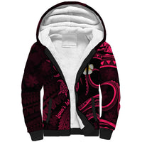 Hawaii Sherpa Hoodie Lanai Islands Polynesian Sunset Plumeria Pink Vibe - Wonder Print Shop