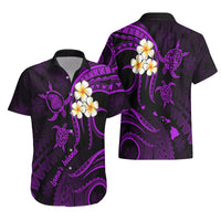 Polynesian Hawaii Hawaiian Shirt Lanai Islands with Pacific Plumeria Purple Vibe - Wonder Print Shop