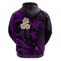 Polynesian Hawaii Hoodie Lanai Islands with Pacific Plumeria Purple Vibe - Wonder Print Shop