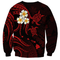Polynesian Hawaii Sweatshirt Lanai Islands with Pacific Plumeria Red Vibe - Wonder Print Shop