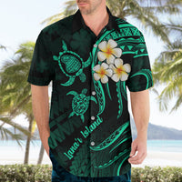Polynesian Hawaii Hawaiian Shirt Lanai Islands with Pacific Plumeria Turquoise Vibe - Wonder Print Shop