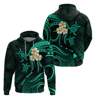 Polynesian Hawaii Hoodie Lanai Islands with Pacific Plumeria Turquoise Vibe - Wonder Print Shop
