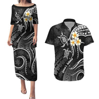 Polynesian Hawaii Couples Puletasi Dress and Hawaiian Shirt Lanai Islands with Pacific Plumeria White Vibe LT9 - Wonder Print Shop