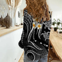 Polynesian Hawaii Women Casual Shirt Lanai Islands with Pacific Plumeria White Vibe - Wonder Print Shop