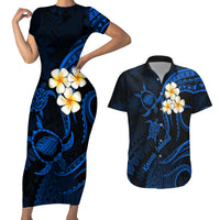 Hawaii Couples Short Sleeve Bodycon Dress and Hawaiian Shirt Kauai Islands Polynesian Sunset Plumeria LT9 - Wonder Print Shop