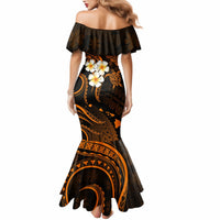 Hawaii Mermaid Dress Kauai Islands Polynesian Sunset Plumeria Gold Vibe - Wonder Print Shop