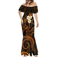 Hawaii Mermaid Dress Kauai Islands Polynesian Sunset Plumeria Gold Vibe - Wonder Print Shop