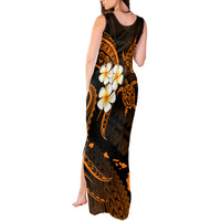 Hawaii Tank Maxi Dress Kauai Islands Polynesian Sunset Plumeria Gold Vibe - Wonder Print Shop