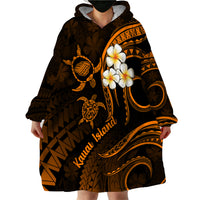 Hawaii Wearable Blanket Hoodie Kauai Islands Polynesian Sunset Plumeria Gold Vibe - Wonder Print Shop