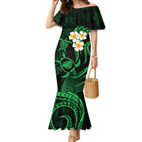 Hawaii Mermaid Dress Kauai Islands Polynesian Sunset Plumeria Green Vibe - Wonder Print Shop