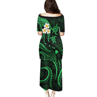 Hawaii Puletasi Kauai Islands Polynesian Sunset Plumeria Green Vibe - Wonder Print Shop