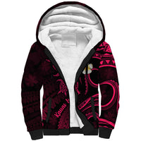 Hawaii Sherpa Hoodie Kauai Islands Polynesian Sunset Plumeria Pink Vibe - Wonder Print Shop