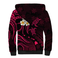 Hawaii Sherpa Hoodie Kauai Islands Polynesian Sunset Plumeria Pink Vibe - Wonder Print Shop