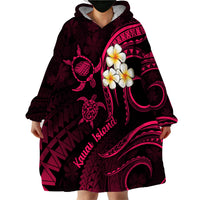 Hawaii Wearable Blanket Hoodie Kauai Islands Polynesian Sunset Plumeria Pink Vibe - Wonder Print Shop