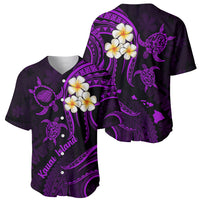 Polynesian Hawaii Baseball Jersey Kauai Islands with Pacific Plumeria Purple Vibe LT9 - Wonder Print Shop