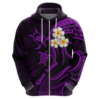 Polynesian Hawaii Hoodie Kauai Islands with Pacific Plumeria Purple Vibe - Wonder Print Shop
